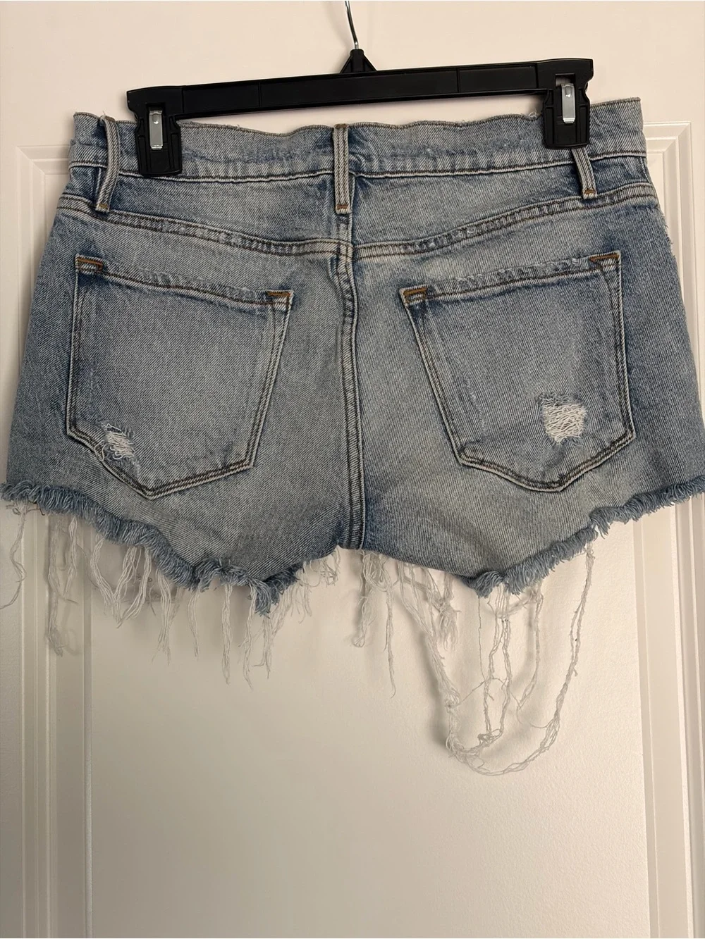 Frame Denim Light Blue Distressed Cutoff Jean Shorts